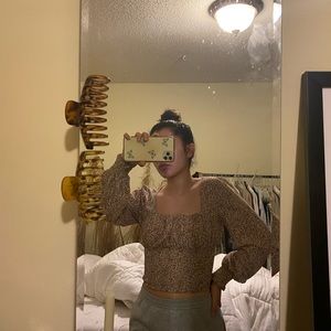 Princess Polly Floral Long Sleeve Crop Top